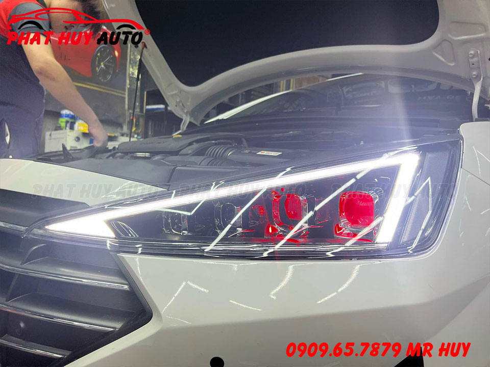 Độ 4 Bi Led Pha xe Elantra
