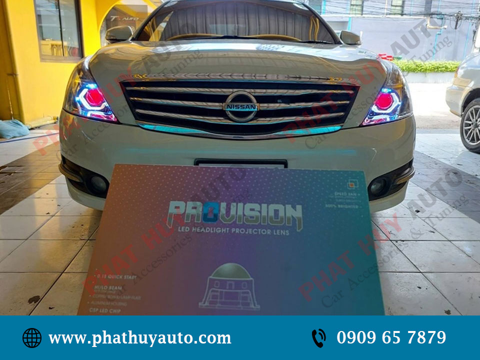 Độ đèn bi led cho Nissan Teana