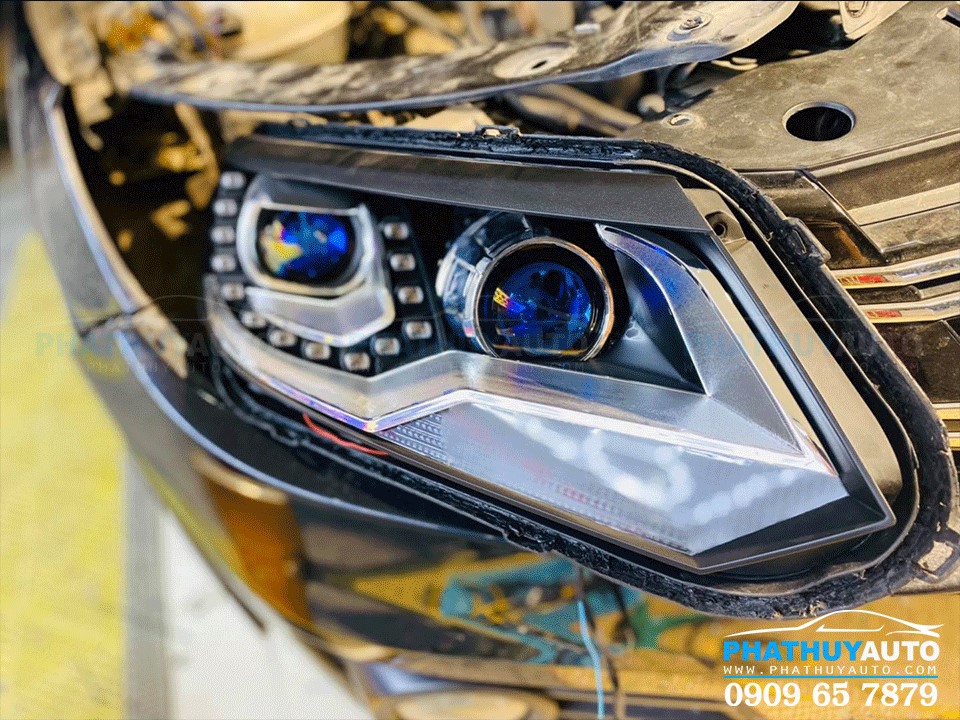 Độ đèn Bi Led cho Tiguan