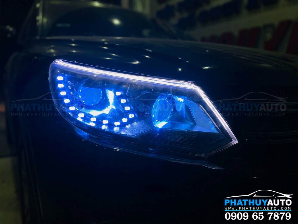 Độ đèn Bi Led cho Tiguan