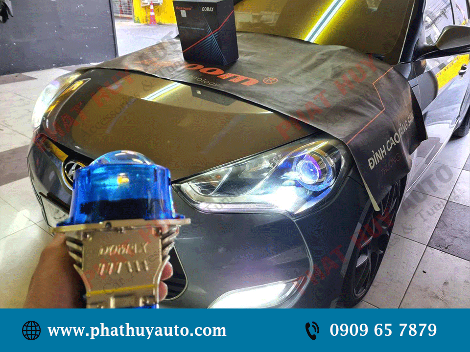Độ đèn bi led Domax cho Hyundai Veloster