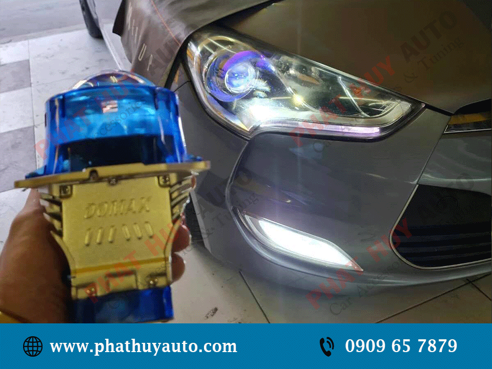 Độ đèn bi led Domax cho Hyundai Veloster