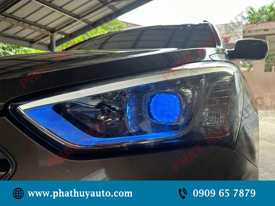 Độ đèn bi led Santafe 2014