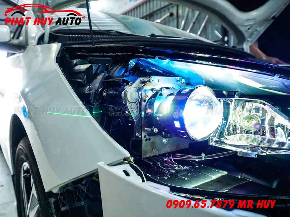 Độ đèn Bi led Wolf Light xe Accent 2021
