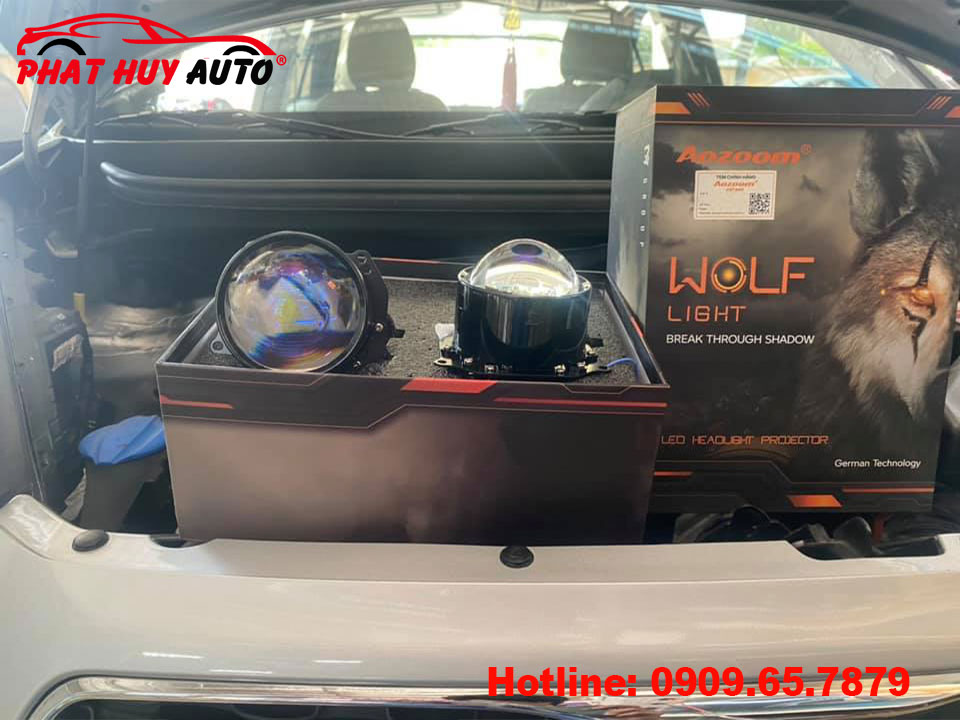 Độ Đèn bi led Wolf Light xe Kia Carens