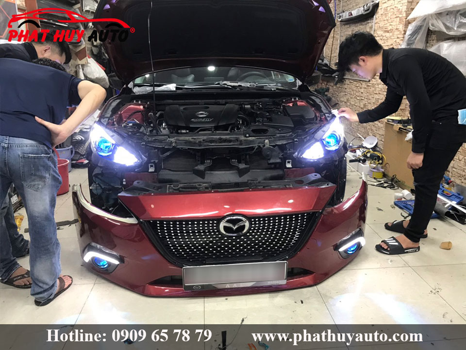 Độ đèn pha Mazda 3 2017