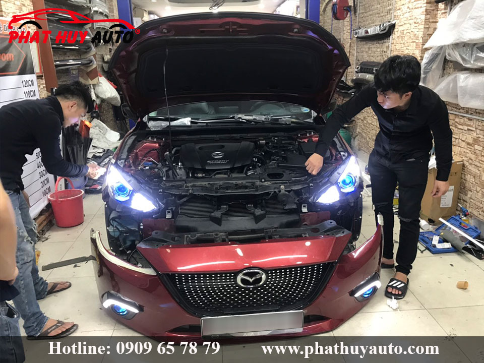 Độ đèn pha Mazda 3 2017