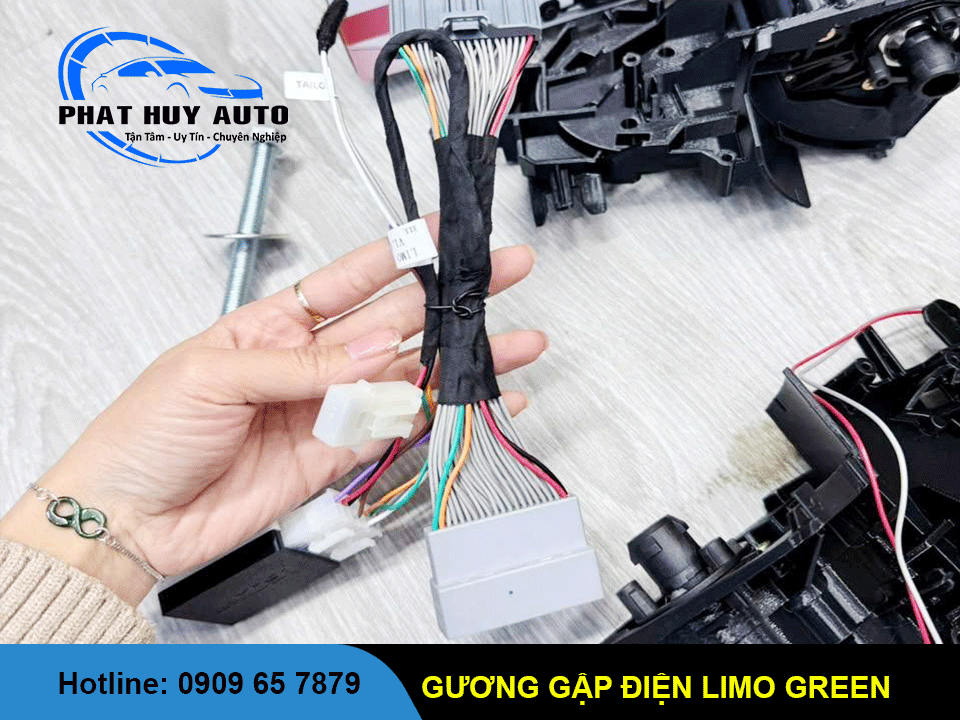 Độ gương gập điện Limo Green