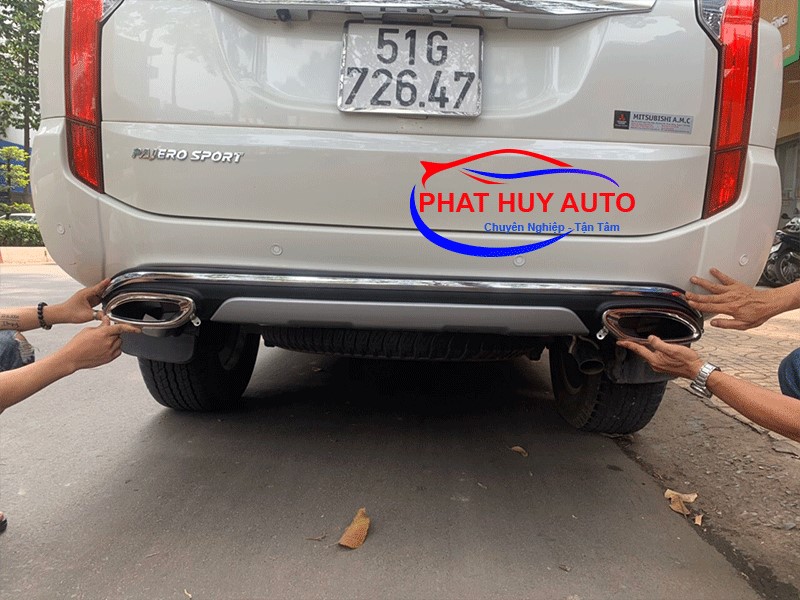 Độ pô xe Mitsubishi Pajero Sport chuyên nghiệp