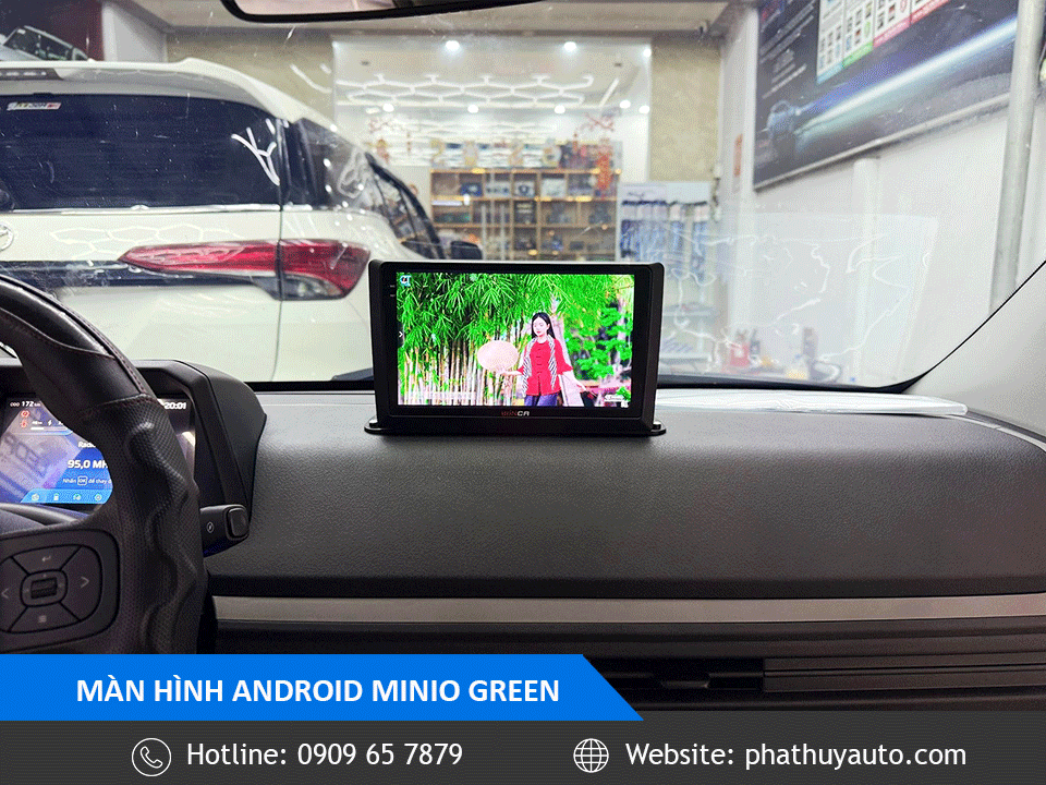 Màn hình android xe Minio Green