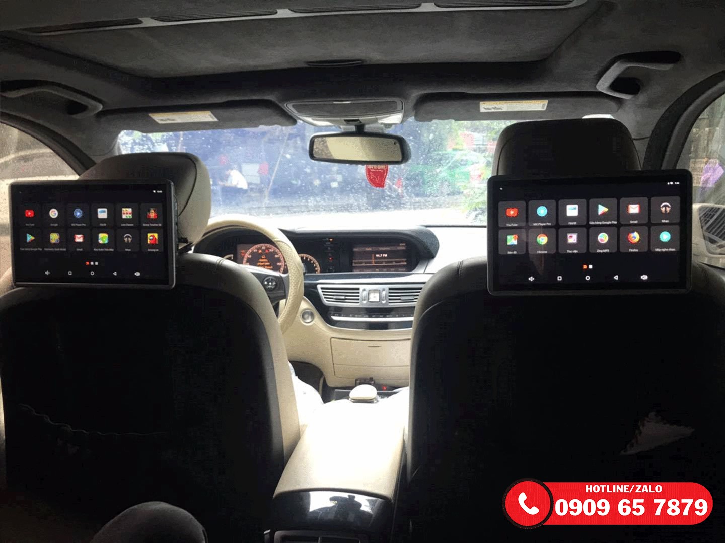 Màn hình gối đầu mercedes s550