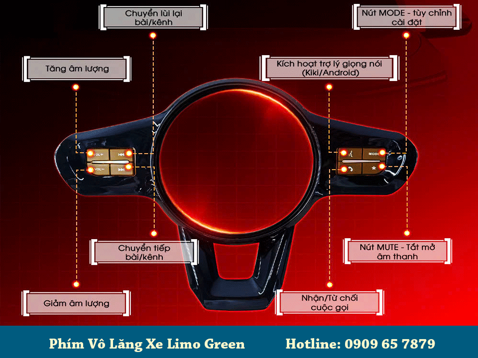 Phím vô lăng Vinfast Limo Green