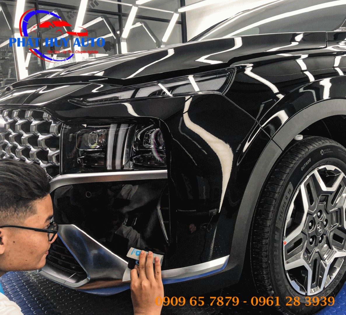Phủ ceramic xe Hyundai Santafe 2021