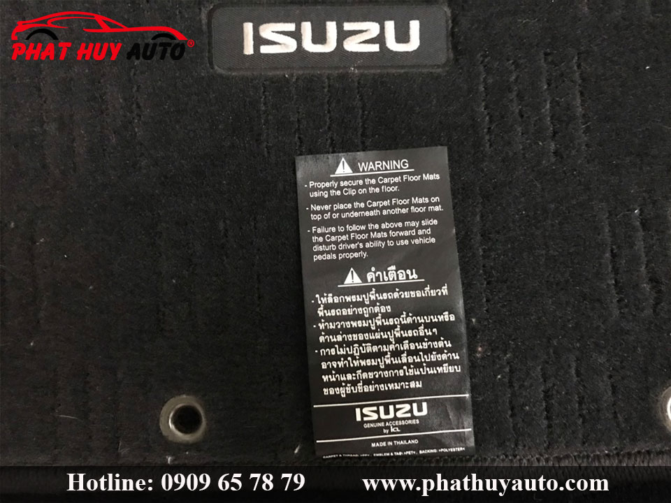 Thảm lót sàn nỉ Isuzu Mux 2022